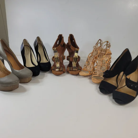 Bundle Of 5 Lamb Tory Burch Brian Atwood Elegant Heels Women Shoes Size 10 - Picture 1 of 16